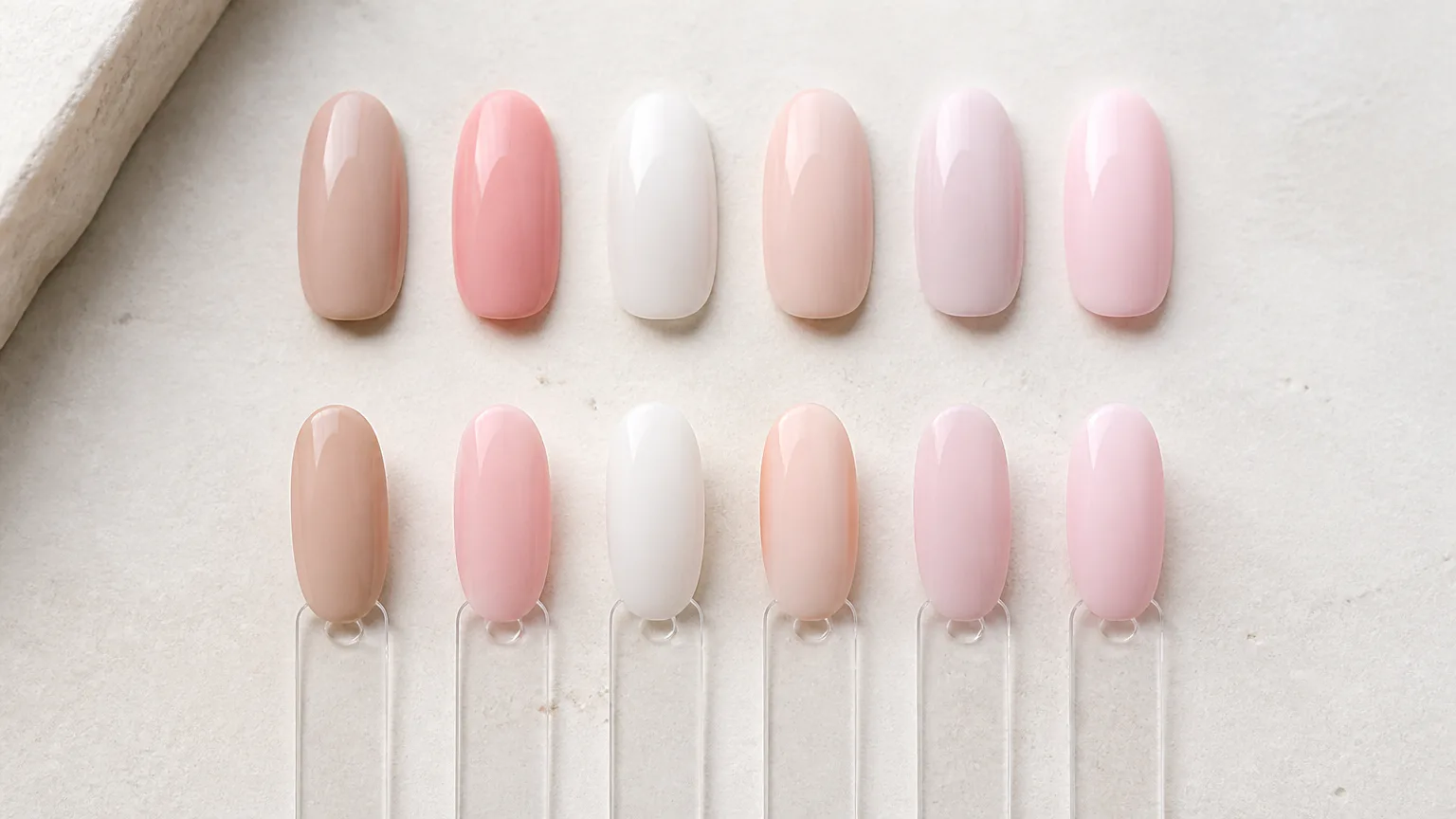 Pastel nail polish color swatches