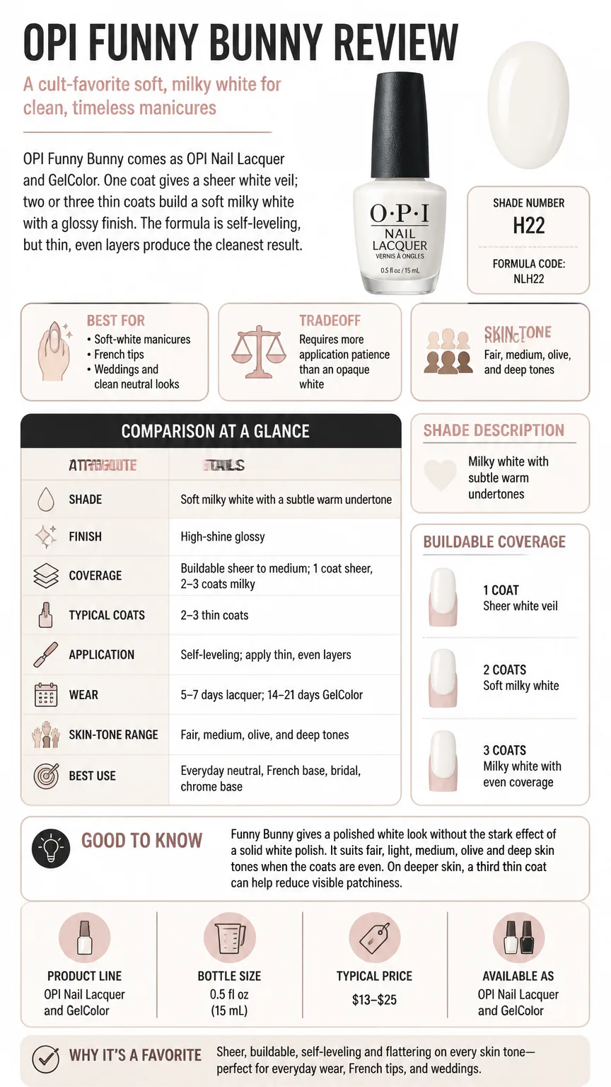 OPI Funny Bunny nail polish review infographic