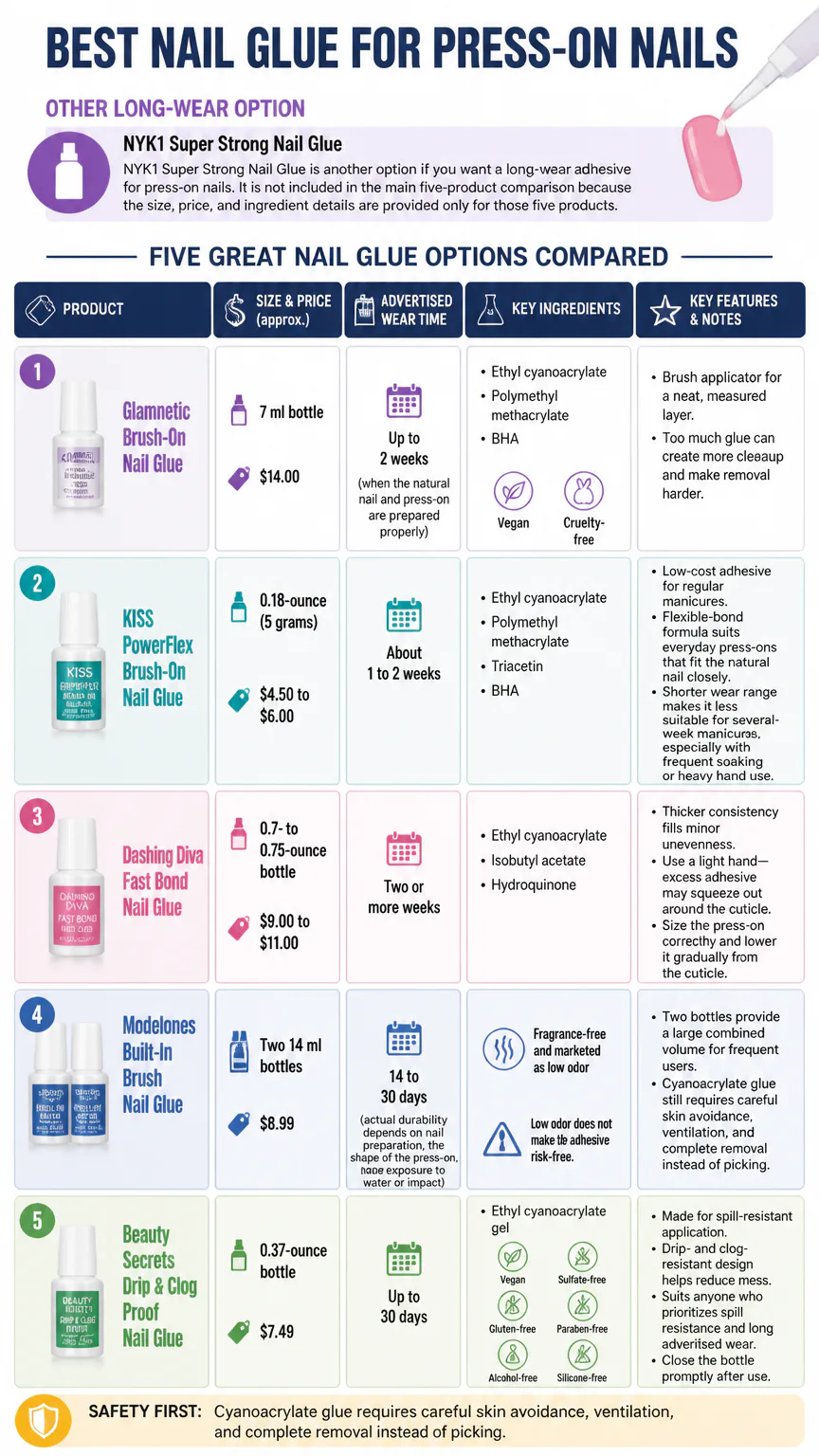 Nail glue comparison infographic