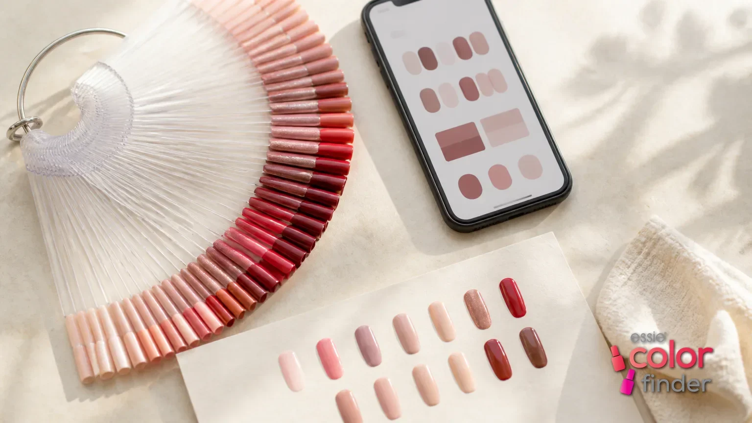 Nail polish color swatches with phone app