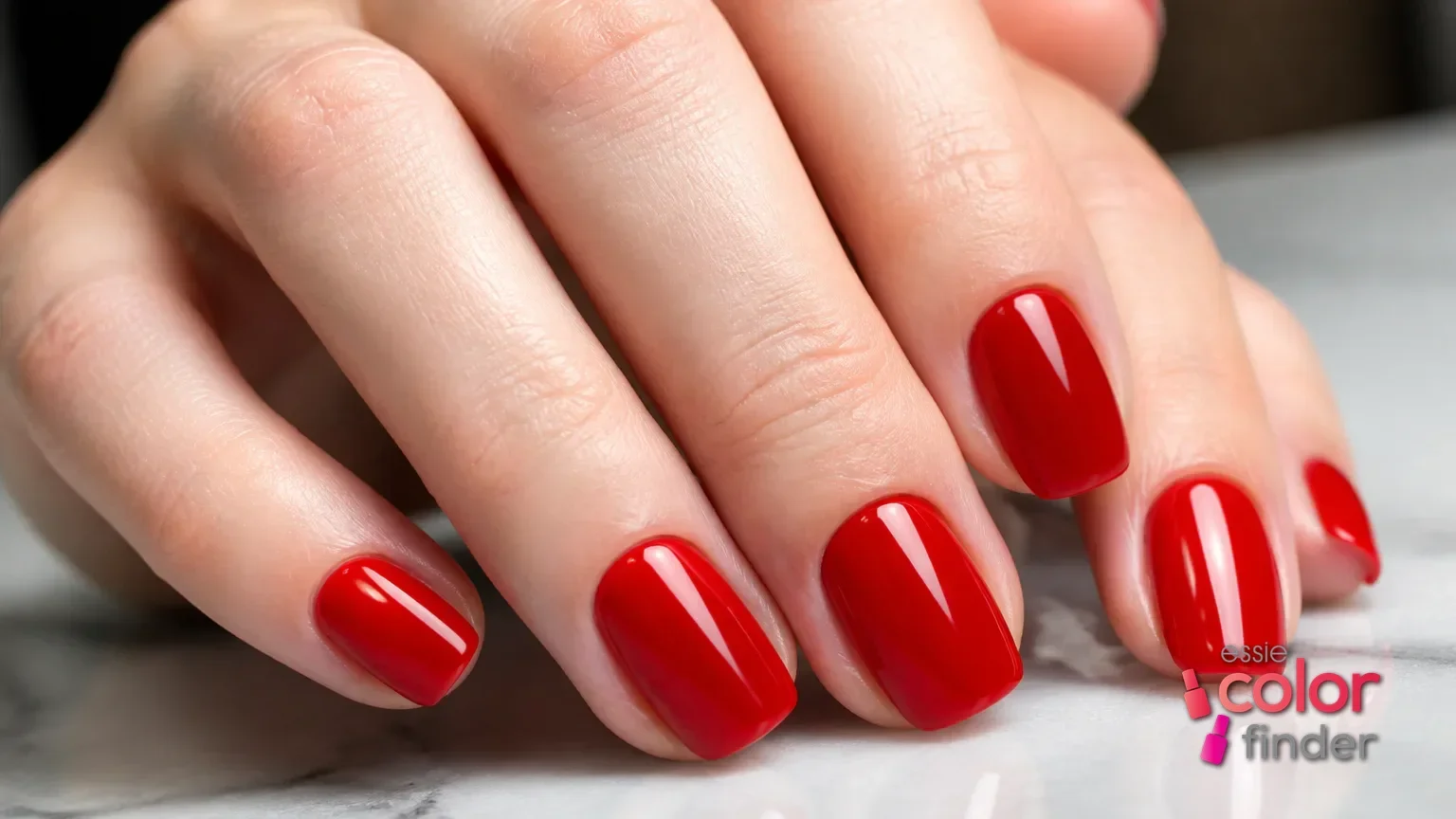 Big Apple Red glossy nails