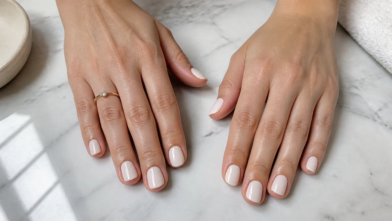 OPI polish manicure with glossy finish