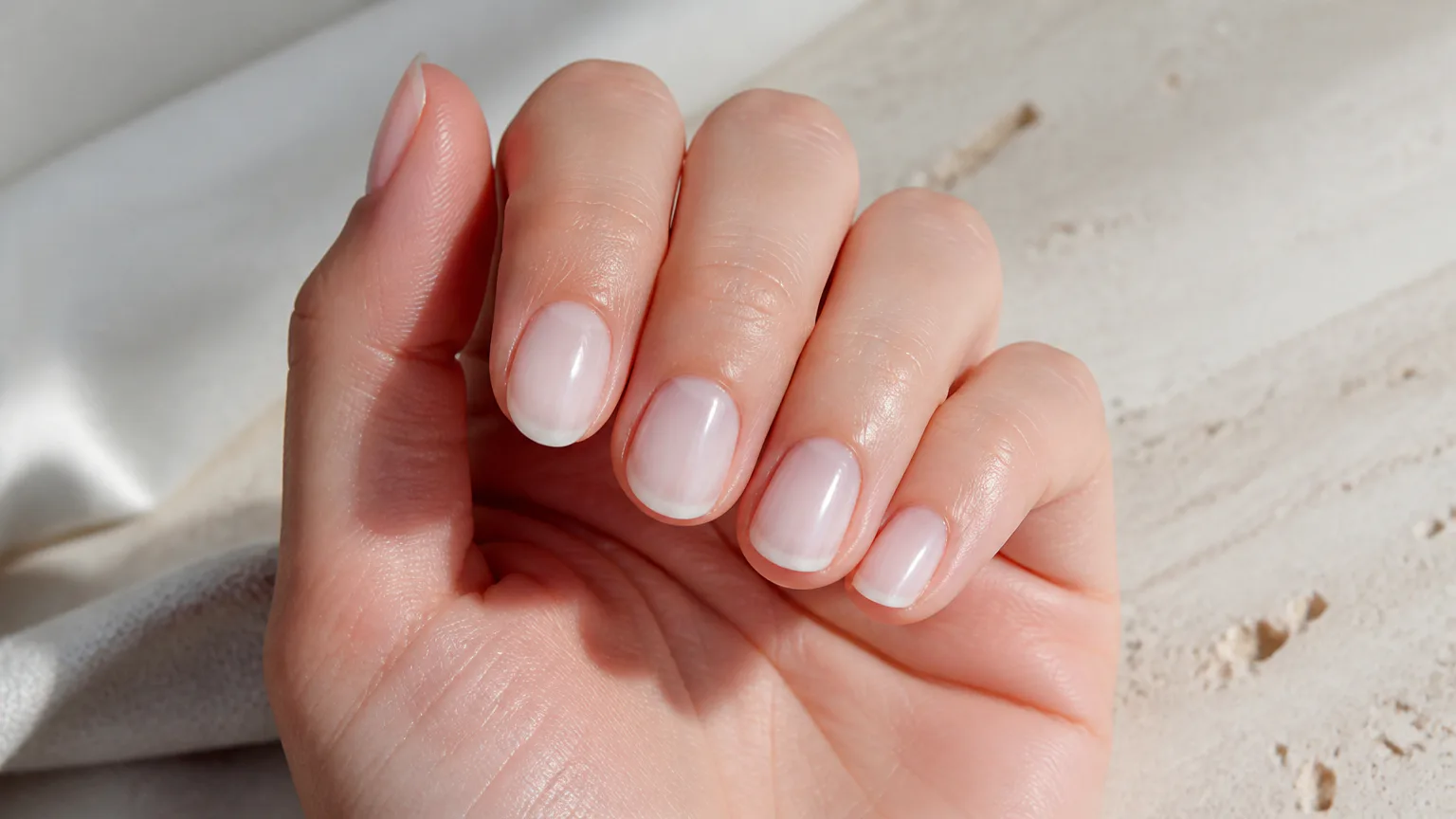 OPI Funny Bunny sheer nails