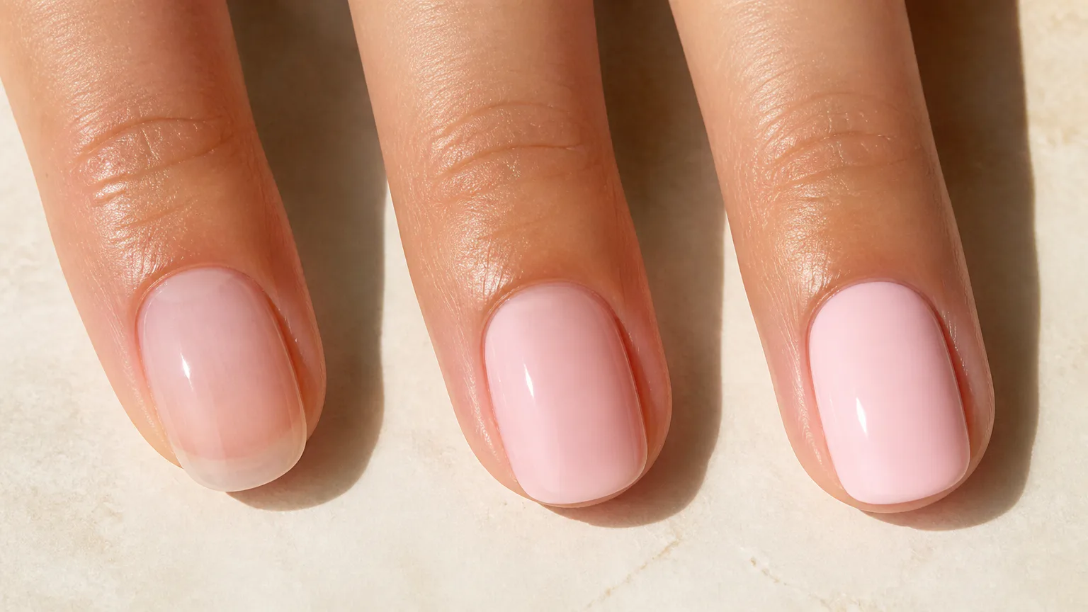 OPI Bubble Bath sheer pink nails