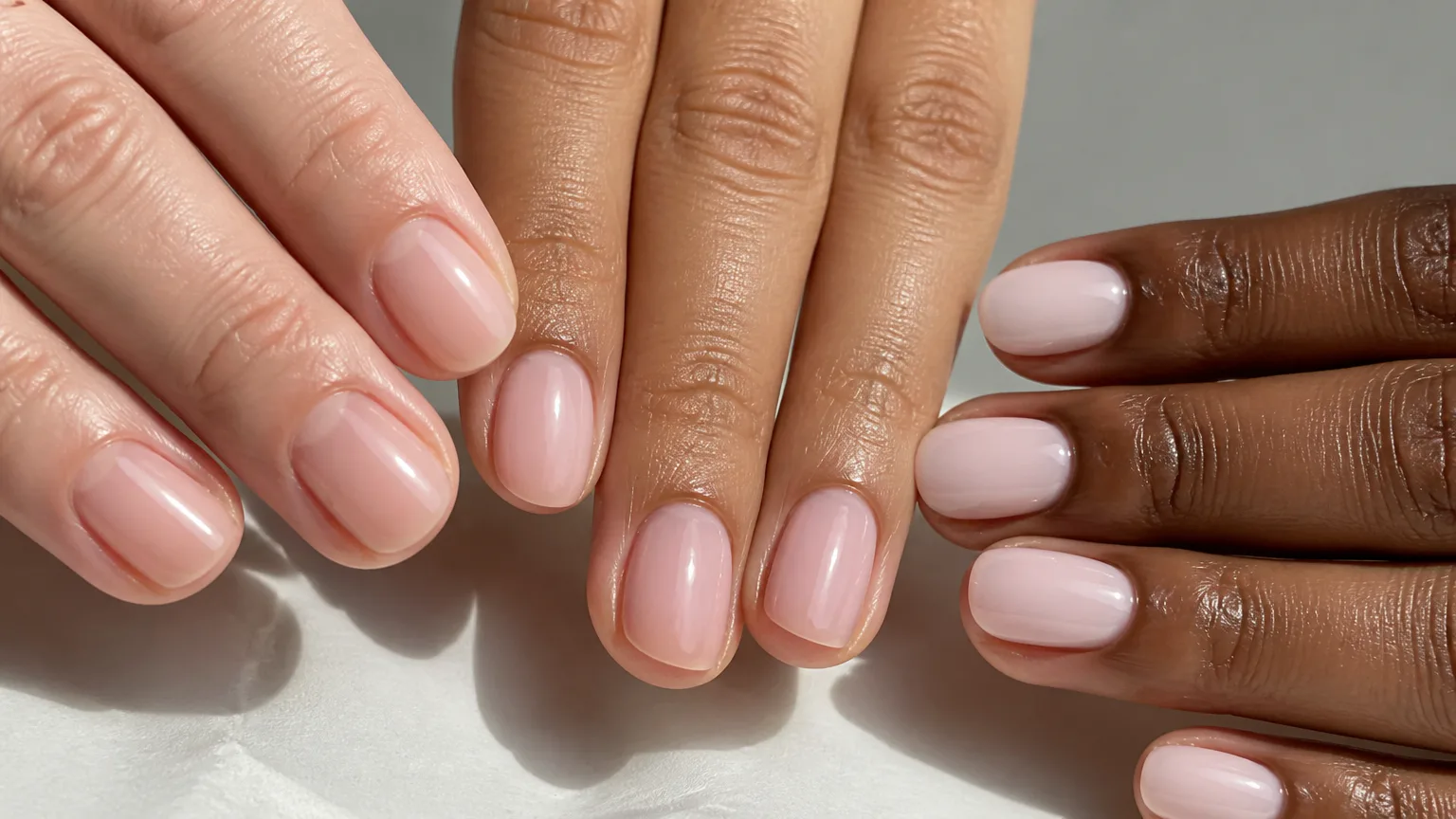 OPI Bubble Bath sheer pink nails