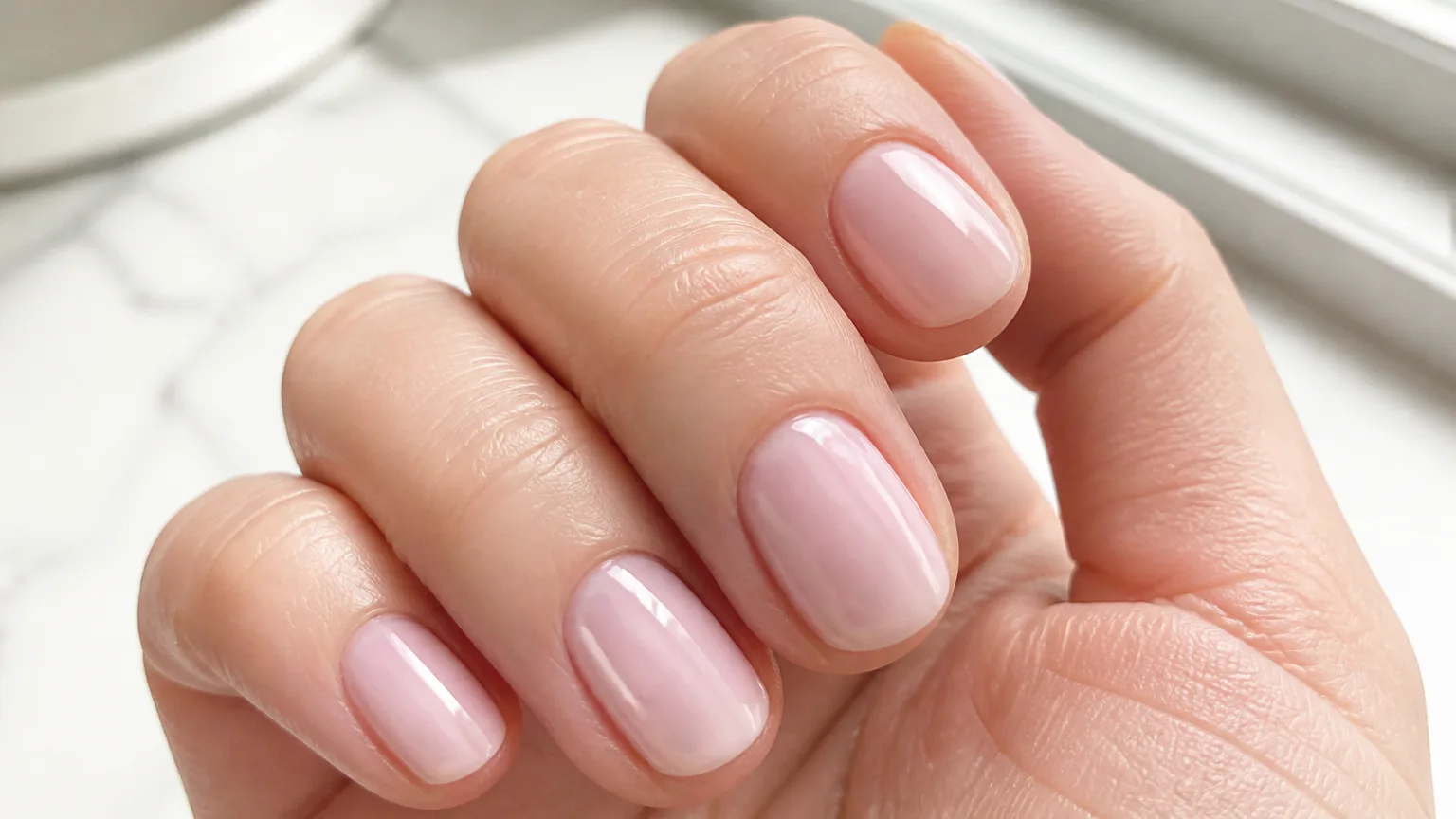 Essie Ballet Slippers sheer pink nails