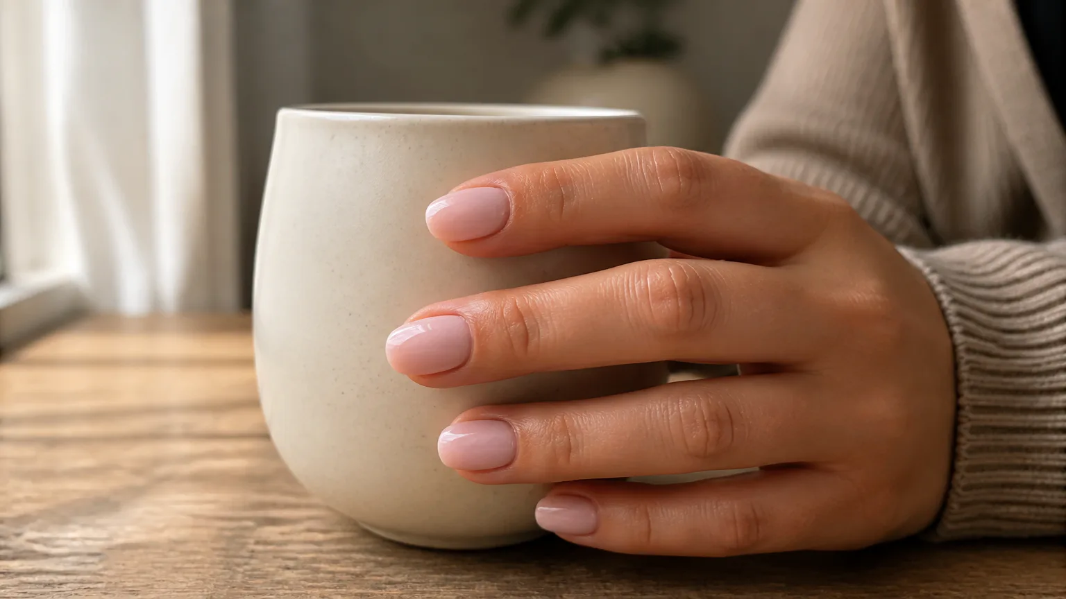 Orly Kiss Me I'm Kind sheer pink nails