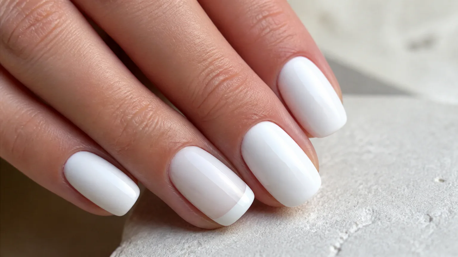 OPI Alpine Snow glossy white nails