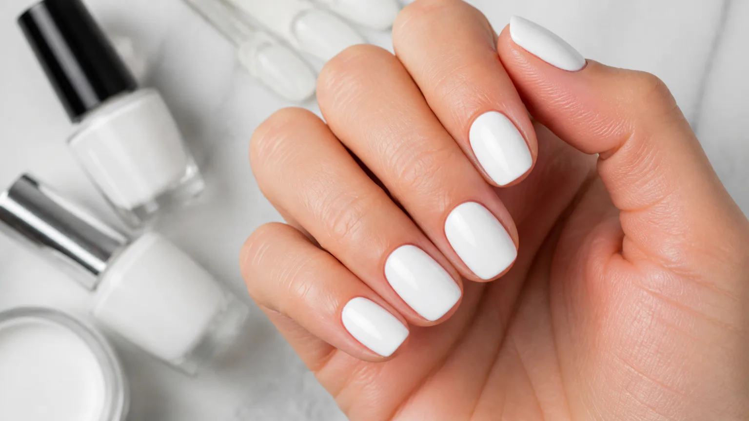OPI Alpine Snow glossy white nails