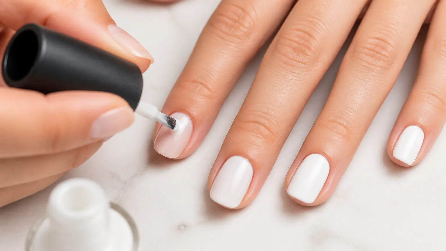OPI Alpine Snow brush application
