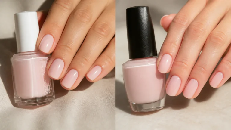 Essie Ballet Slippers vs OPI Bubble Bath Comparison