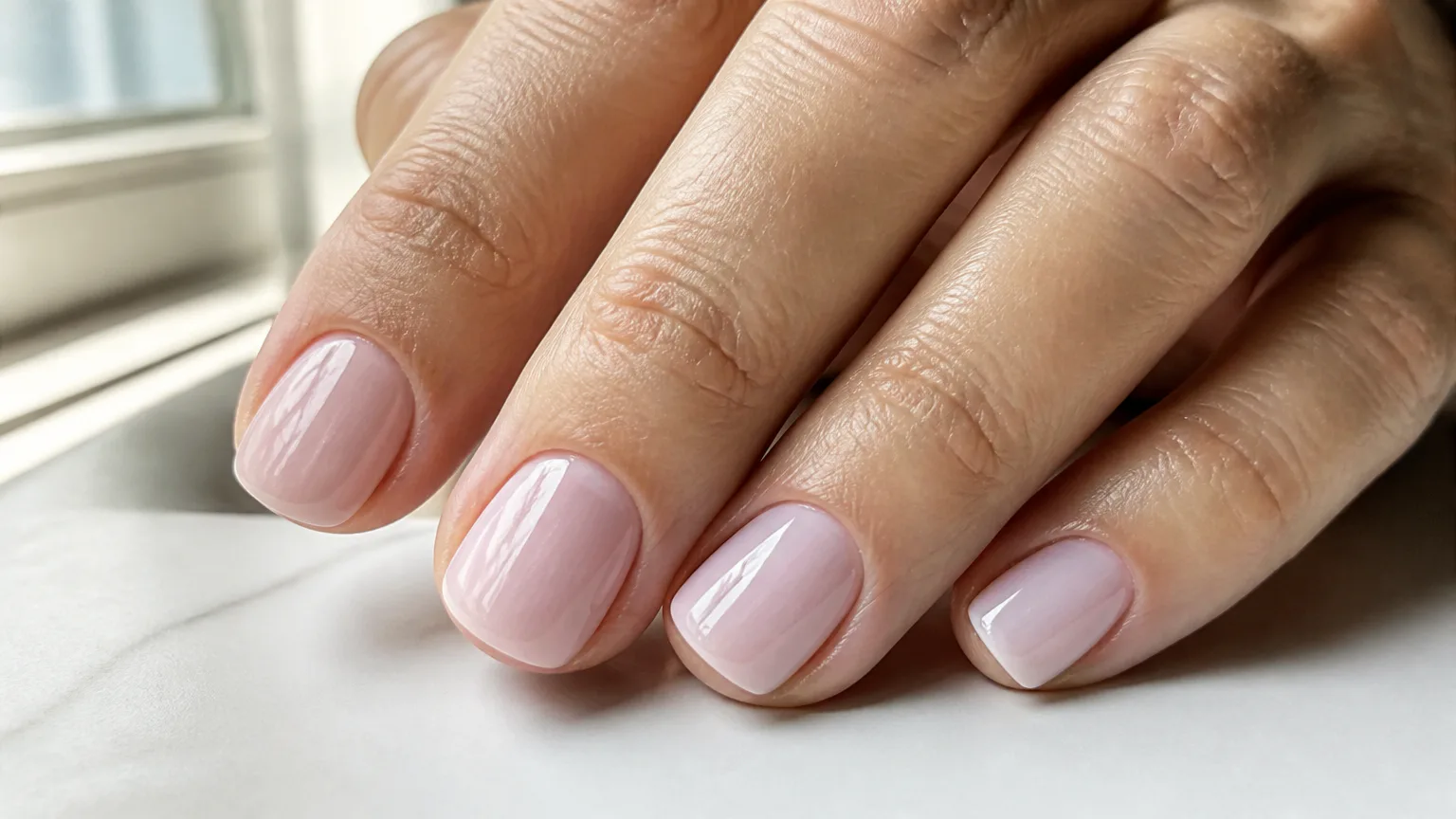 Essie Ballet Slippers glossy pink nails