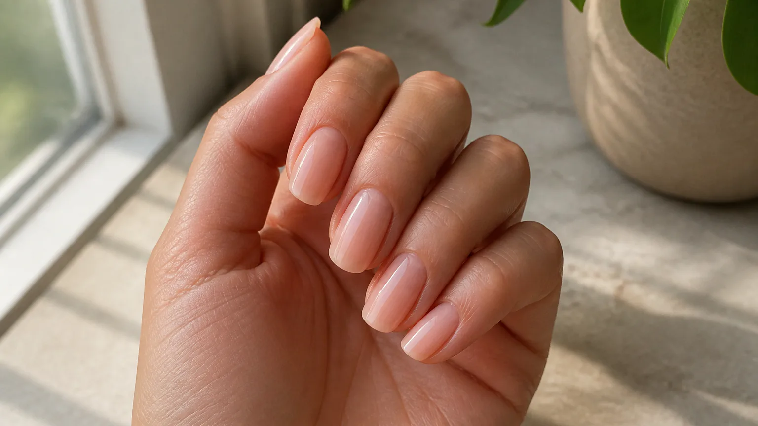 OPI Bubble Bath glossy pink nails
