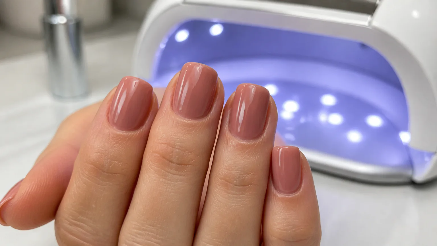 OPI GelColor curing under a UV lamp