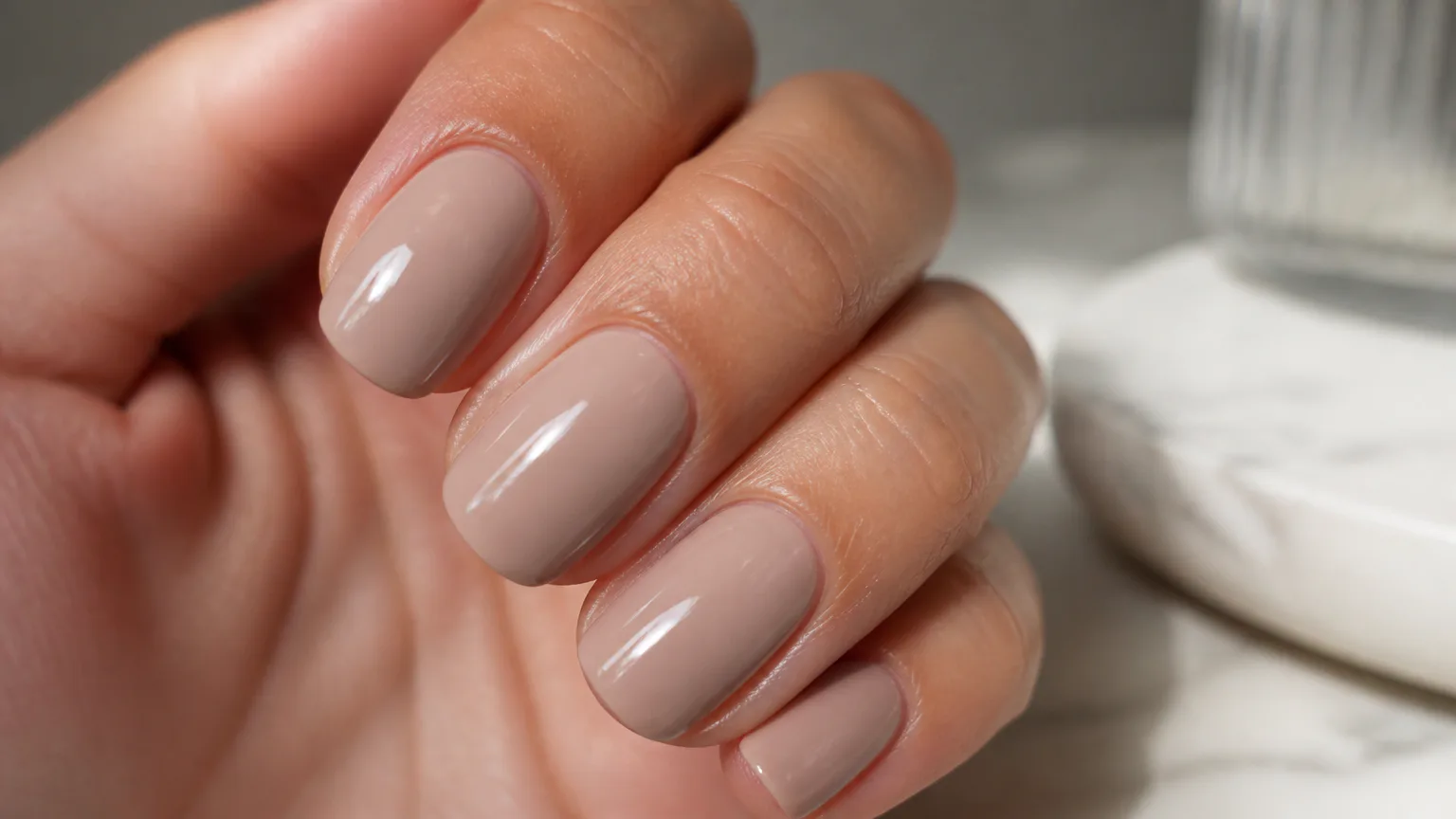 Essie nail polish Essie Gel Couture glossy nude nails