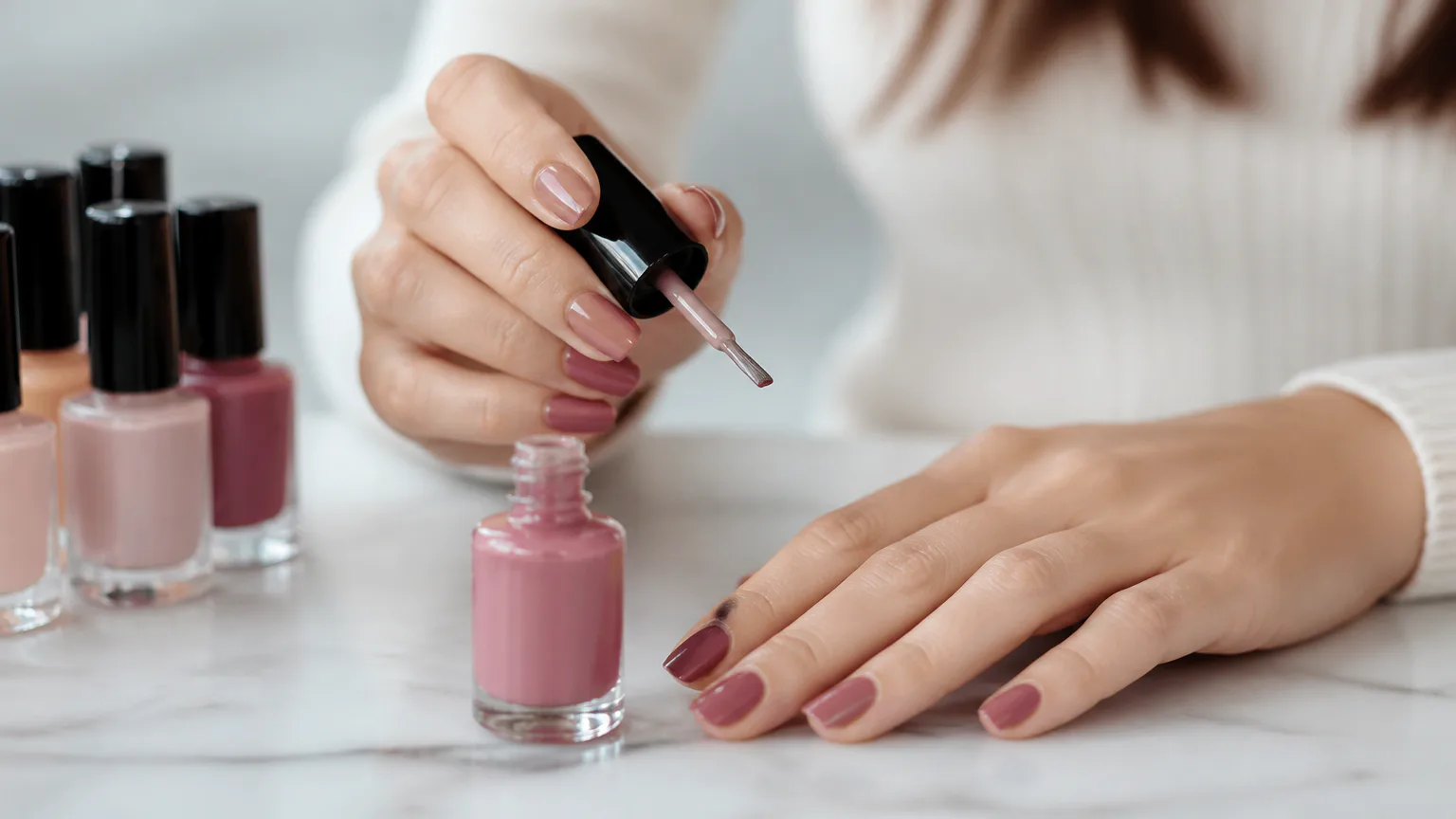 Sally Hansen nail polish in pink