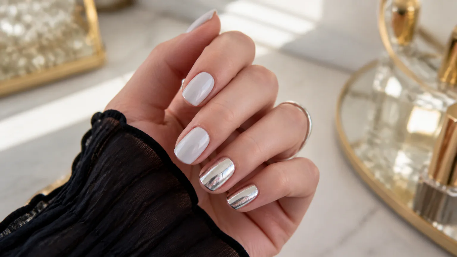 Sally Hansen silver metallic polish