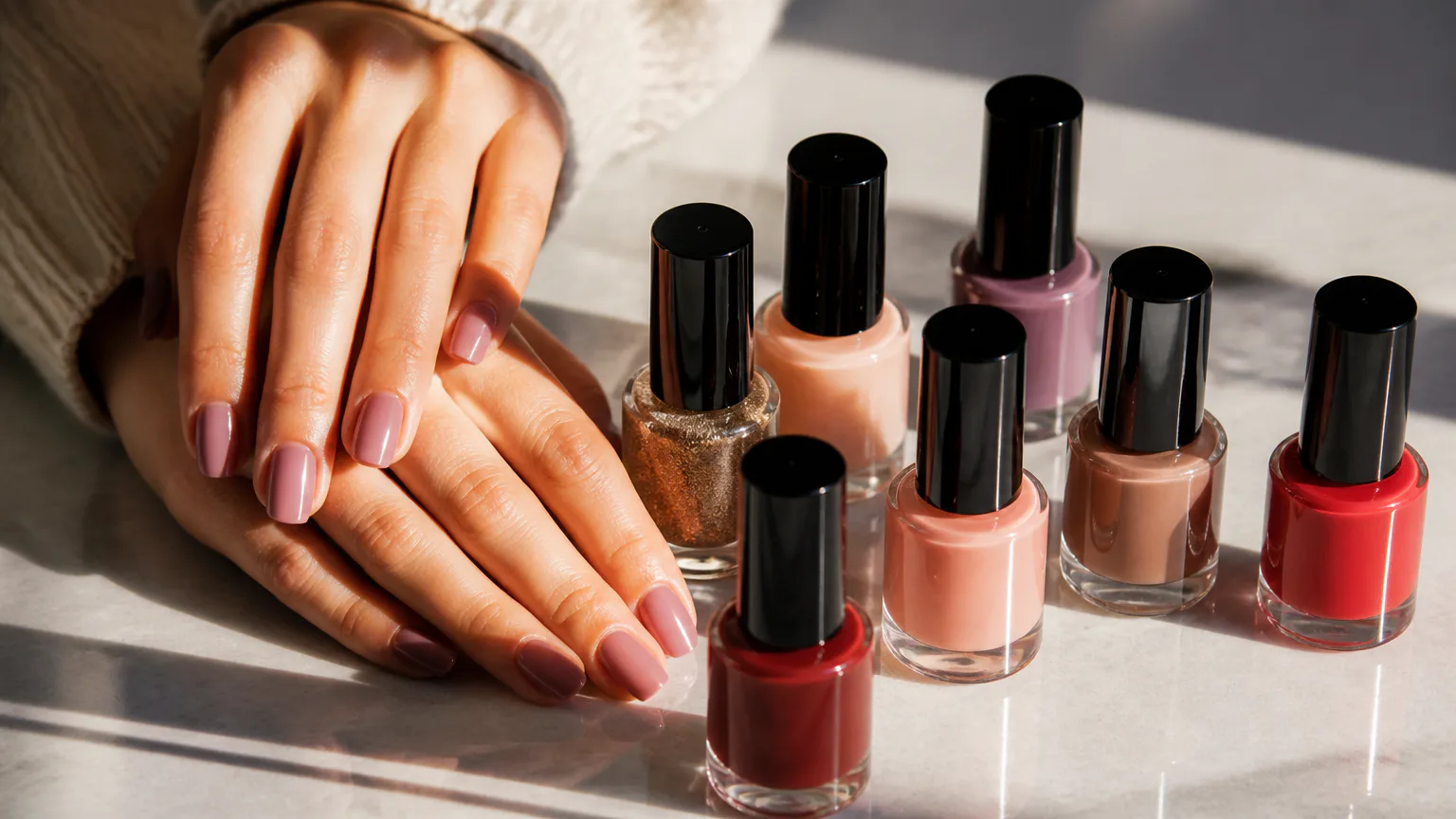 Revlon nail polish bottles in assorted colors