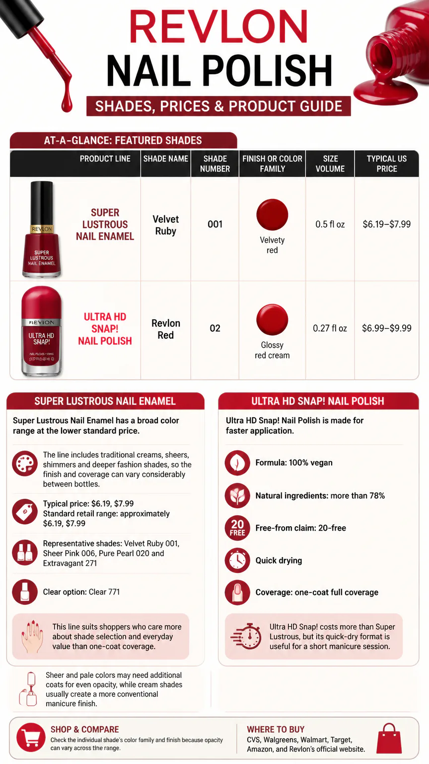 Revlon nail polish shades and price guide