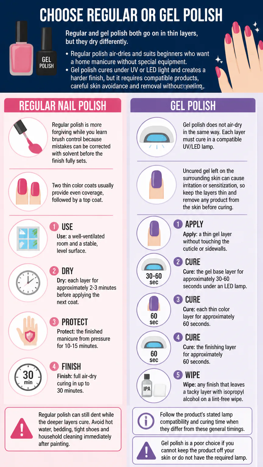 Infographic comparing regular and gel polish