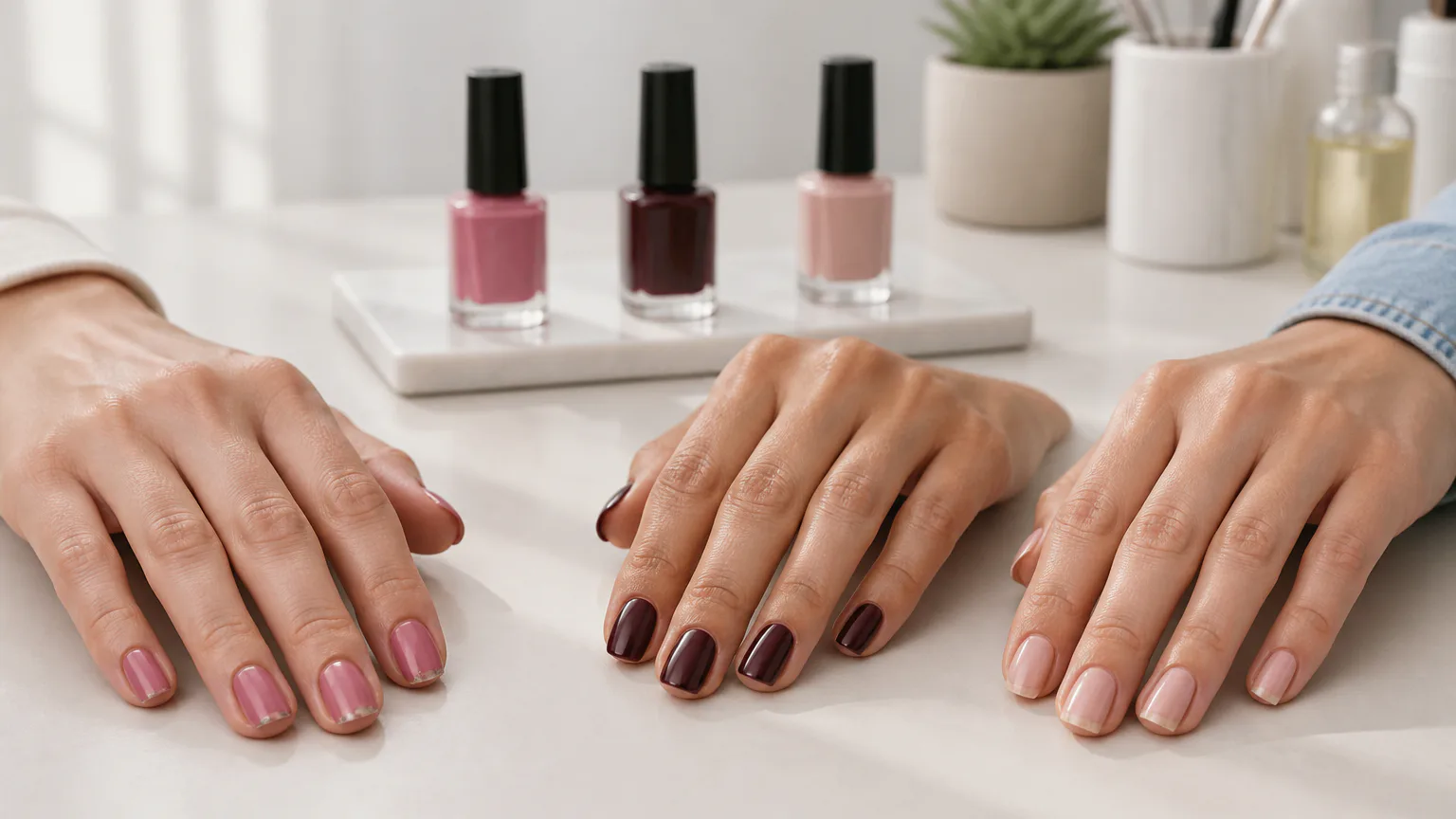 Nail polish bottles in varied formulas
