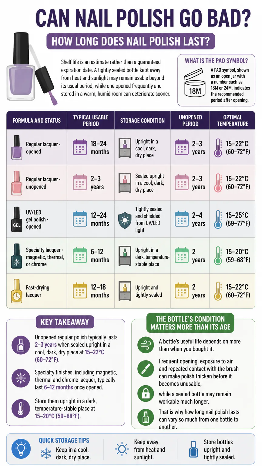 Nail polish shelf life infographic