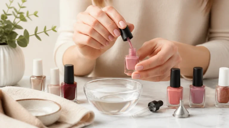 How to Revive Old Nail Polish Pink nail polish bottle