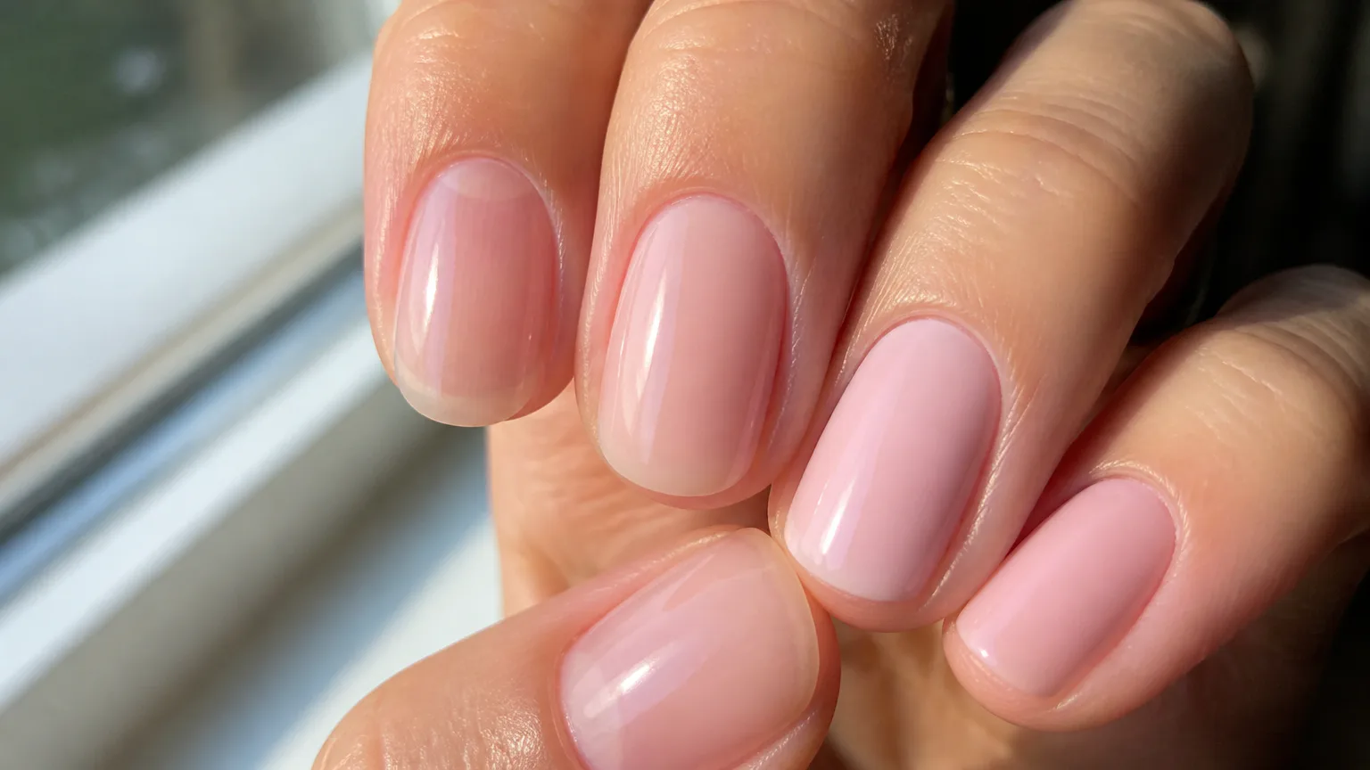 OPI Bubble Bath sheer pink nails