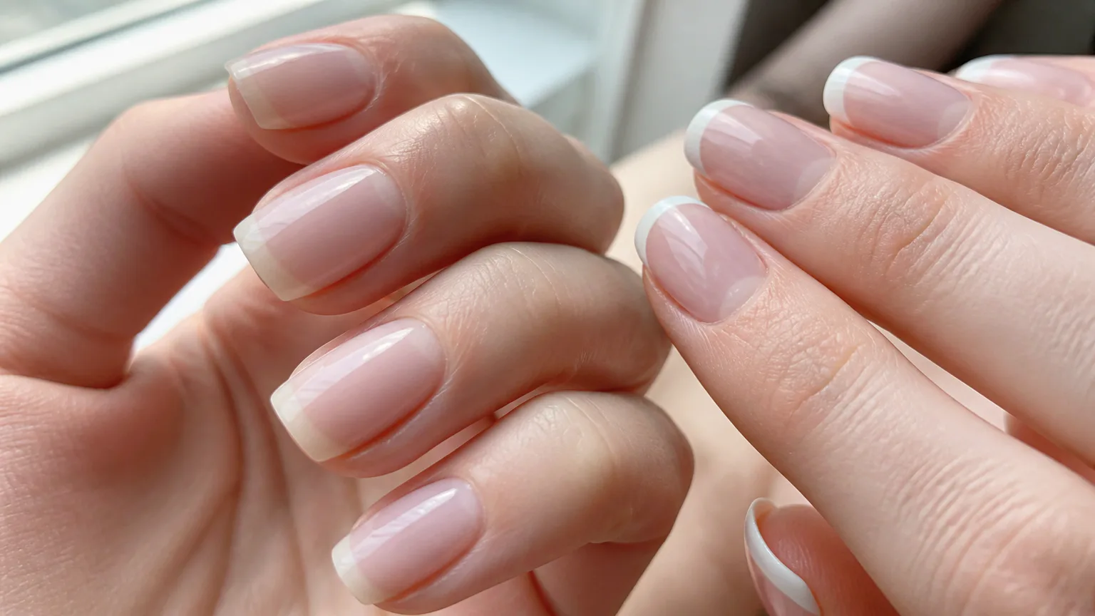 Essie Mademoiselle sheer pink nails