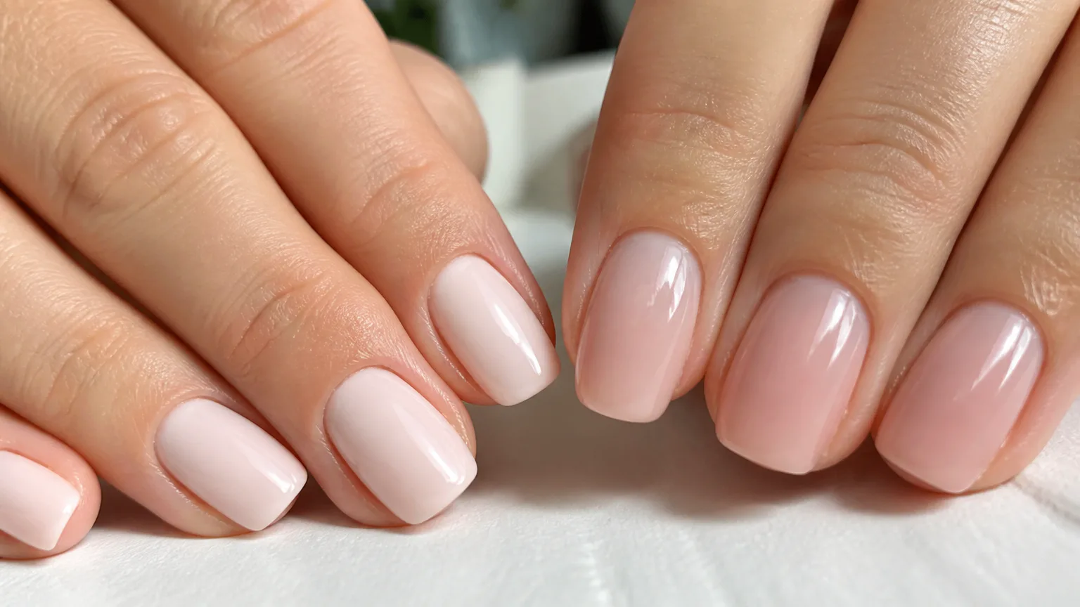 Essie Ballet Slippers vs Mademoiselle shades look