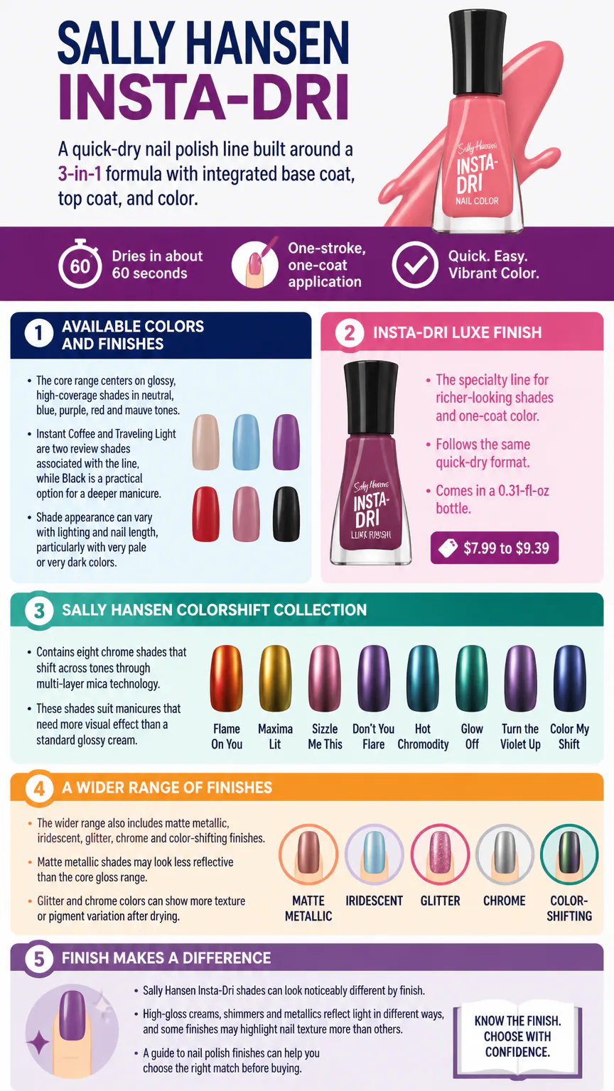Sally Hansen Insta-Dri nail polish infographic