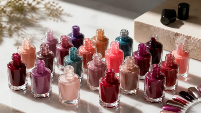 Zoya nail polish bottles in assorted colors