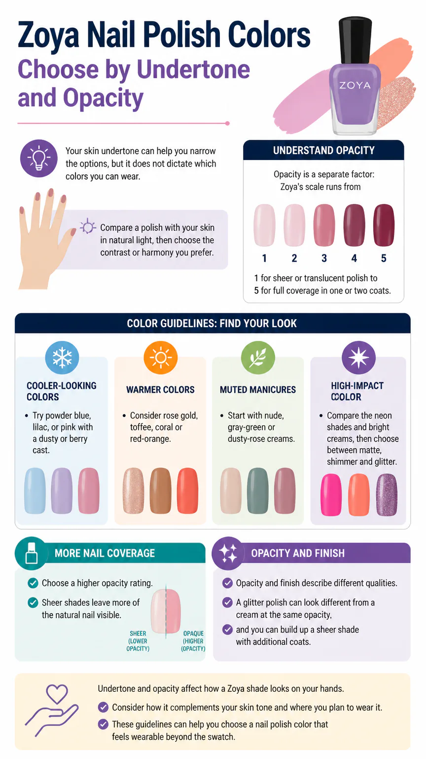 Infographic on choosing Zoya nail polish colors